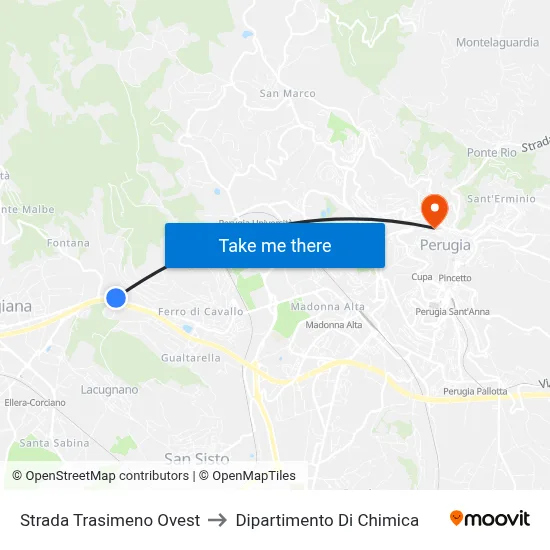 Strada Trasimeno Ovest to Dipartimento Di Chimica map