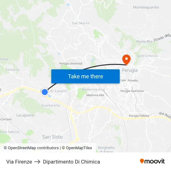 Firenze Street to Chemistry Department map