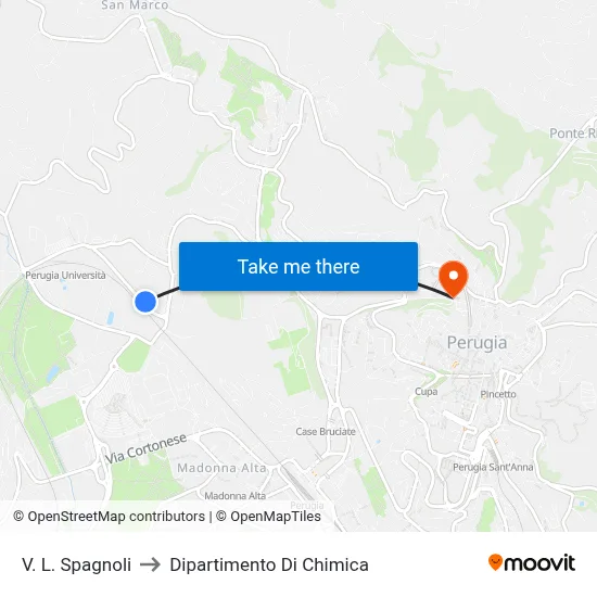 L. Spagnoli Street to Chemistry Department map