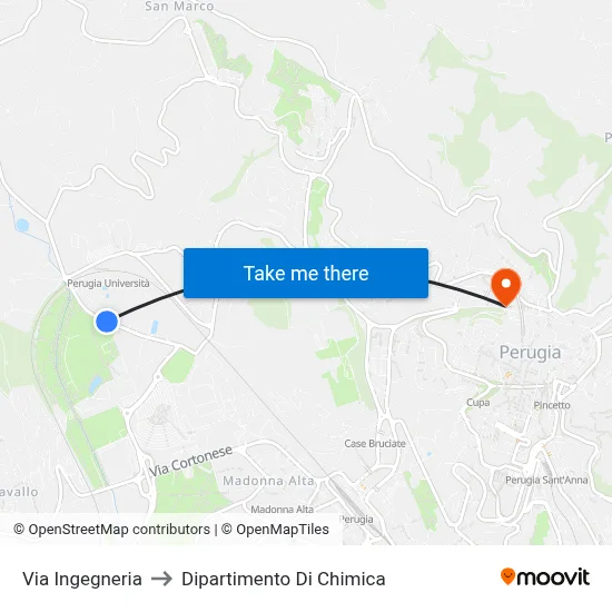 Engineering Street to Chemistry Department map