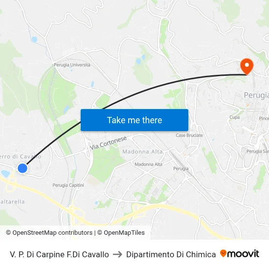 V. P. Di Carpine F.Di Cavallo to Dipartimento Di Chimica map
