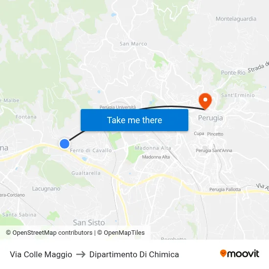Via Colle Maggio to Chemistry Department map