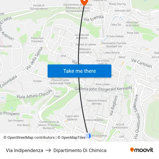 Independence Street to Chemistry Department map