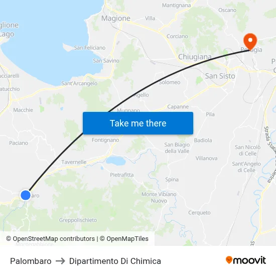 Palombaro to Dipartimento Di Chimica map