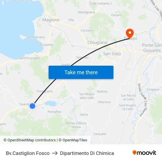 Castiglion Fosco Junction to Chemistry Department map