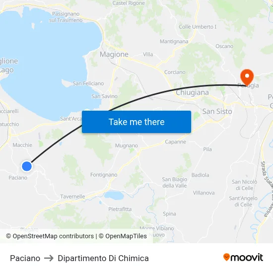 Paciano to Dipartimento Di Chimica map