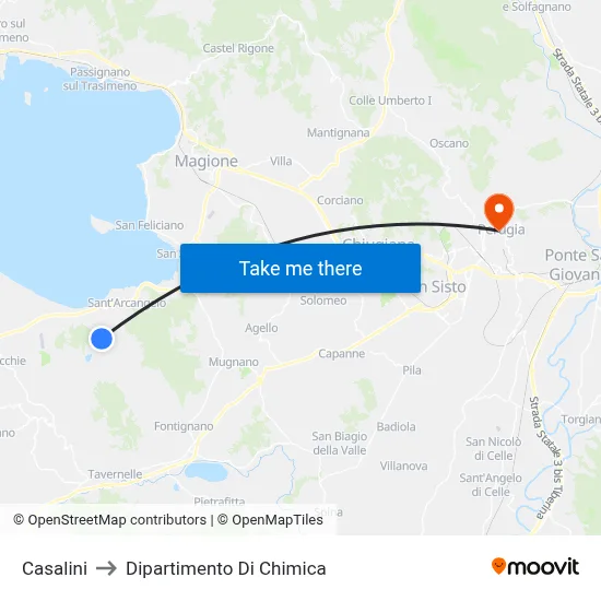 Casalini to Chemistry Department map
