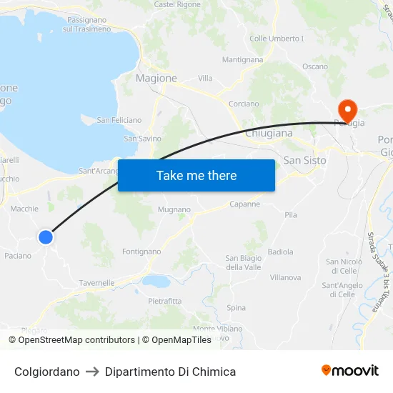 Colgiordano to Chemistry Department map