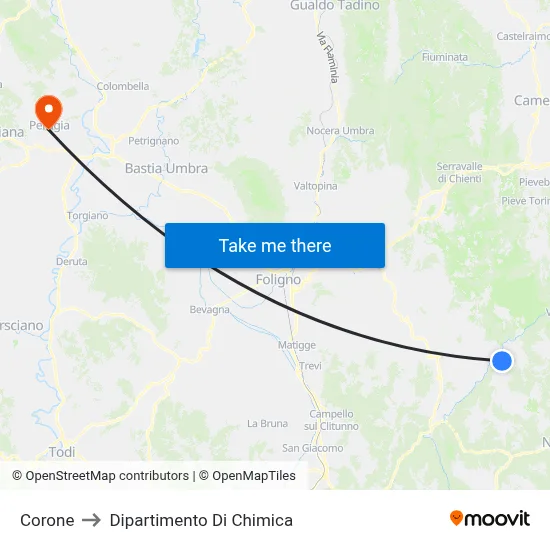 Corone to Chemistry Department map