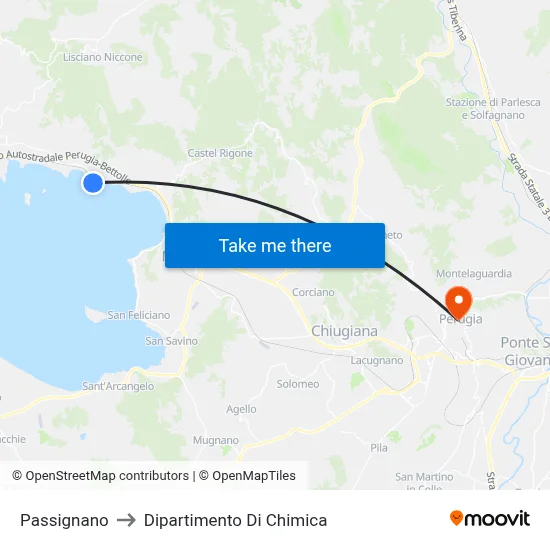Passignano to Chemistry Department map
