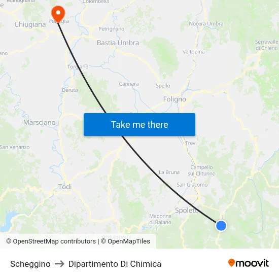 Scheggino to Dipartimento Di Chimica map