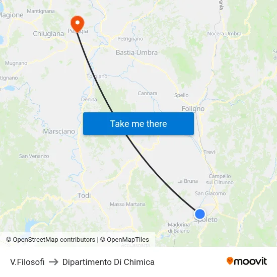 Filosofi Street to Chemistry Department map