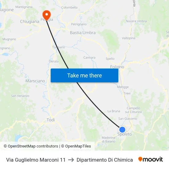 Guglielmo Marconi Street 11 to Chemistry Department map