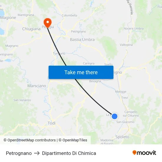 Petrognano to Dipartimento Di Chimica map