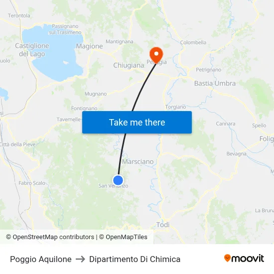 Poggio Aquilone to Dipartimento Di Chimica map