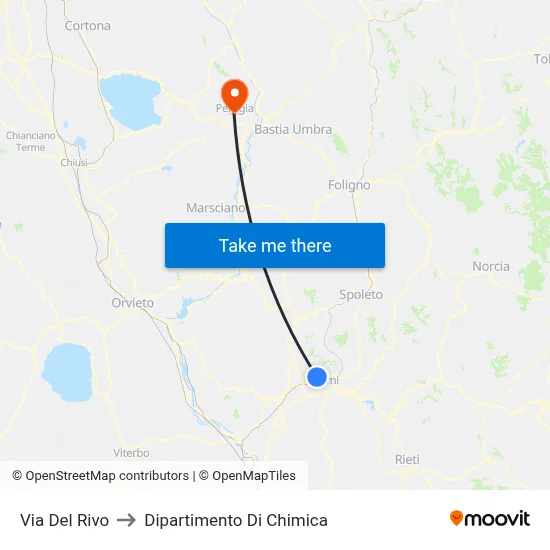 Via Del Rivo to Dipartimento Di Chimica map