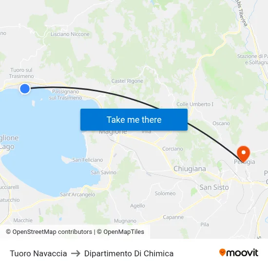 Tuoro Navaccia to Chemistry Department map