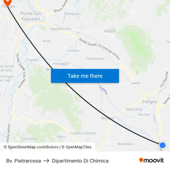 Pietrarossa Junction to Chemistry Department map