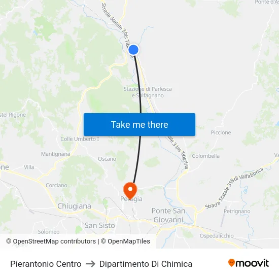 Pierantonio Centro to Dipartimento Di Chimica map