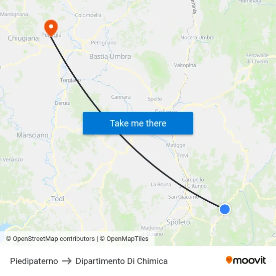 Piedipaterno to Dipartimento Di Chimica map