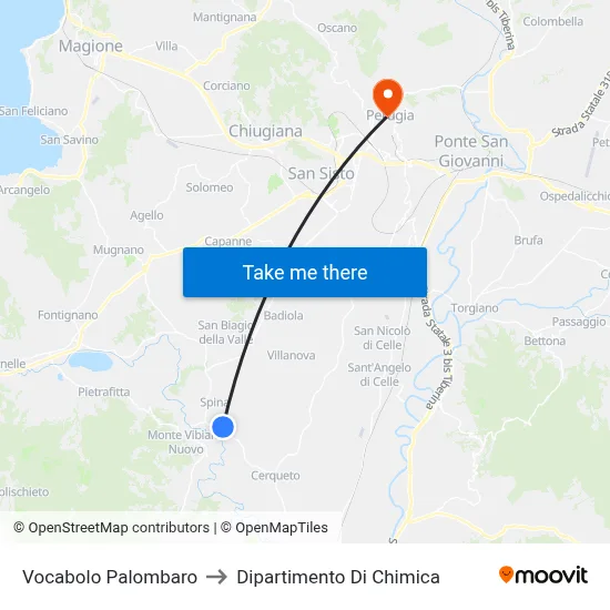 Vocabolo Palombaro to Dipartimento Di Chimica map