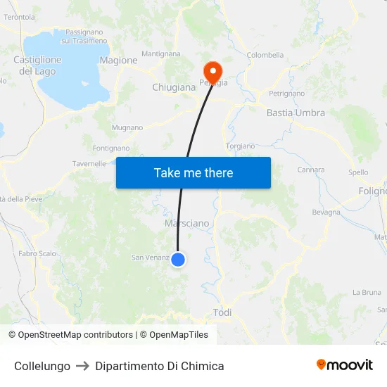 Collelungo to Chemistry Department map