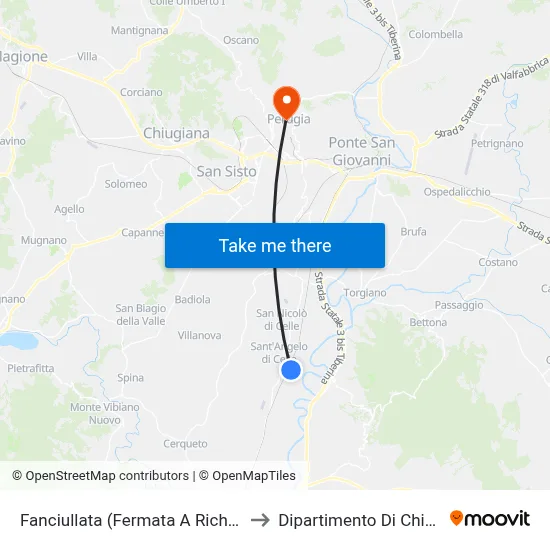 Fanciullata (Fermata A Richiesta) to Dipartimento Di Chimica map