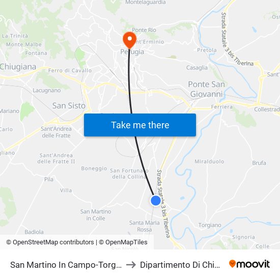 San Martino In Campo-Torgiano to Dipartimento Di Chimica map