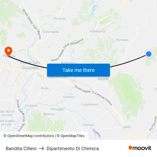 Bandita Cilleni to Chemistry Department map