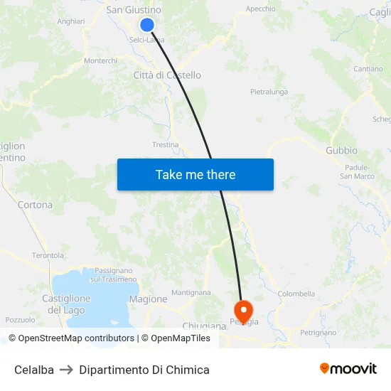 Celalba to Chemistry Department map