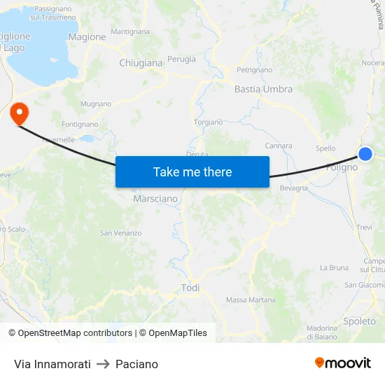 Lovers Street to Paciano map