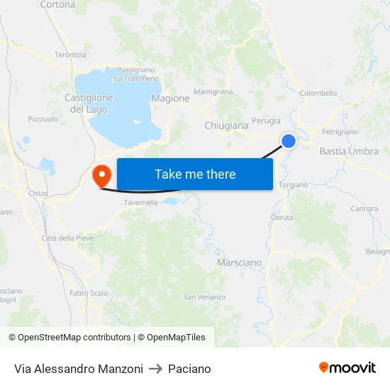 Alessandro Manzoni Street to Paciano map