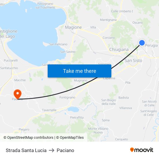 Strada Santa Lucia to Paciano map