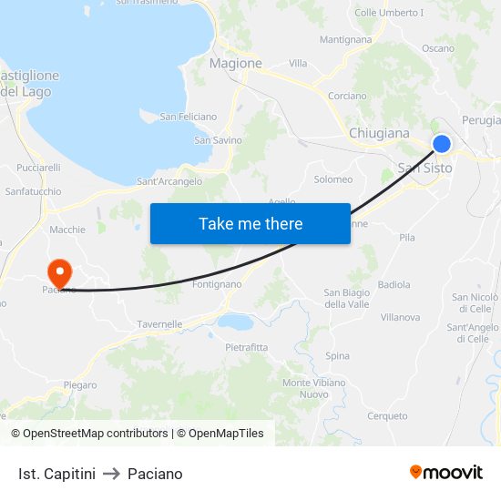 Ist. Capitini to Paciano map