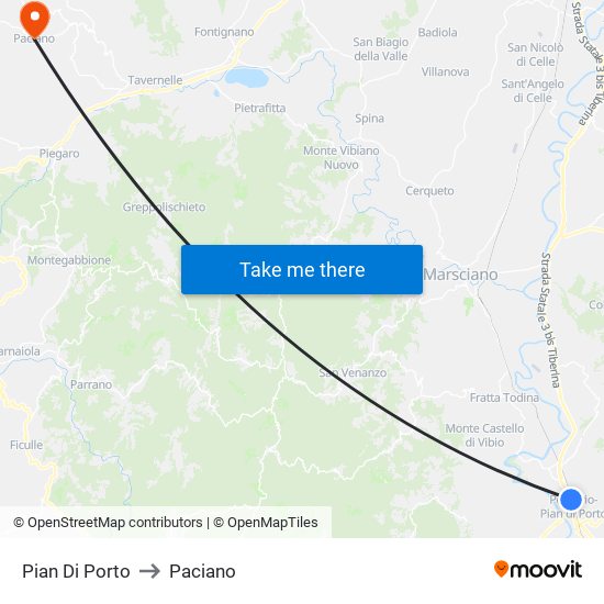 Pian Di Porto to Paciano map