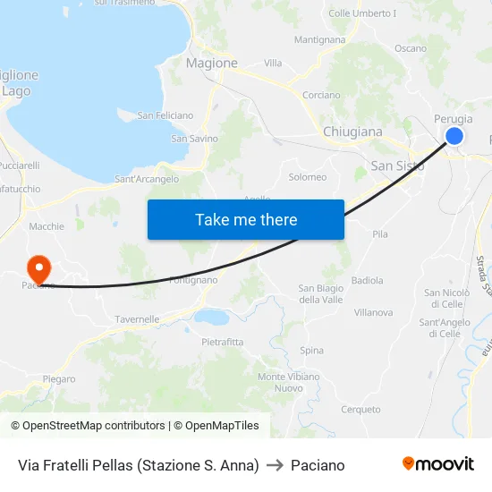 Brothers Pellas Street (Saint Anna Station) to Paciano map