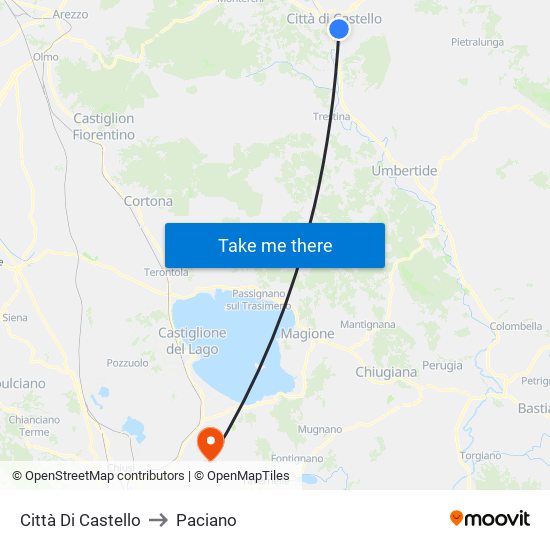Città Di Castello to Paciano map