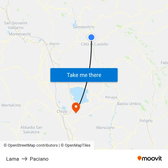 Lama to Paciano map