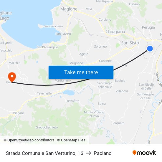 Strada Comunale San Vetturino, 16 to Paciano map