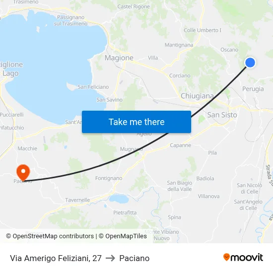 Via Amerigo Feliziani, 27 to Paciano map