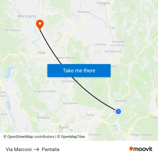 Marconi Street to Pantalla map