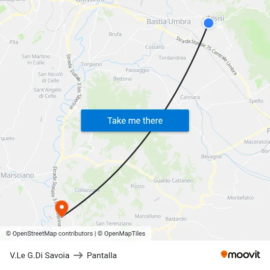 Viale Duca Di Savoia to Pantalla map