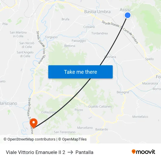 Vittorio Emanuele II Avenue 2 to Pantalla map