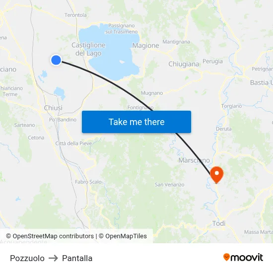 Pozzuolo to Pantalla map