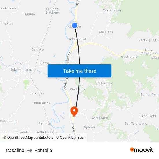 Casalina to Pantalla map