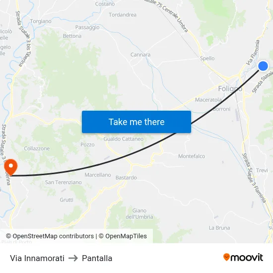 Lovers Street to Pantalla map