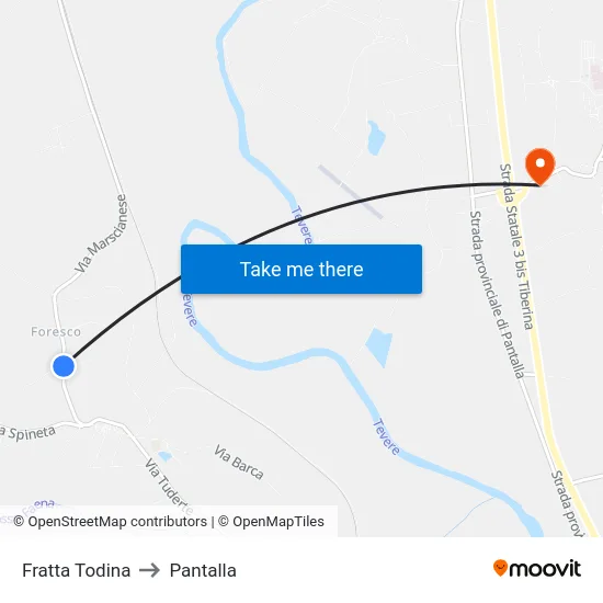 Fratta Todina to Pantalla map