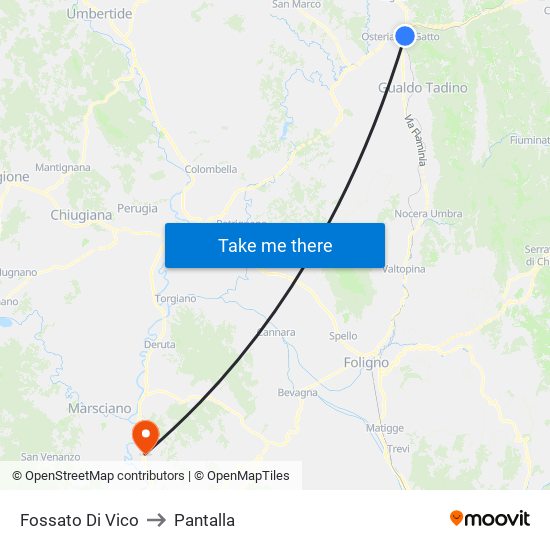 Fossato Di Vico to Pantalla map