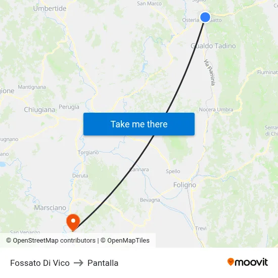 Fossato Di Vico to Pantalla map