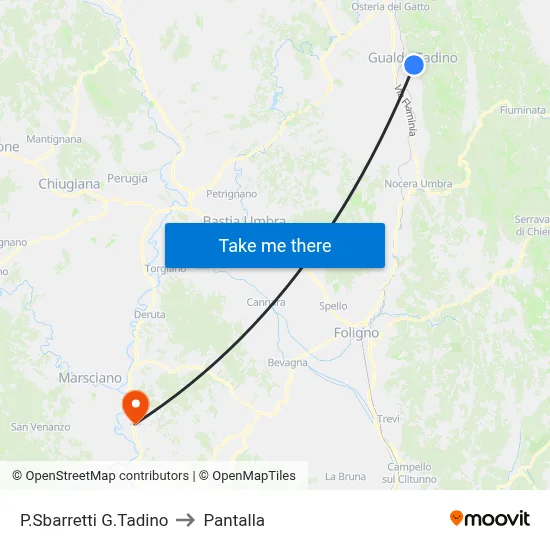 P.Sbarretti G.Tadino to Pantalla map